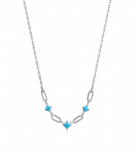 Ania Haie  Turquoise Link Necklace Silver